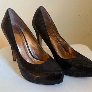 BCBGeneration Black Textured Pumps